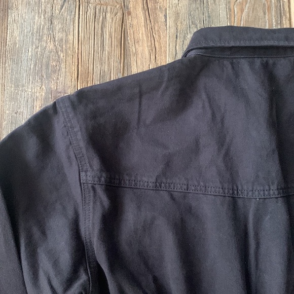 7 For All Mankind Black Denim Button-Down Romper with pockets 100% Cotton - Picture 13 of 14